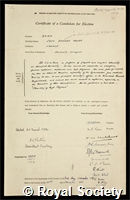 Bawn, Cecil Edwin Henry: certificate of election to the Royal Society