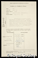 Dyson, Freeman John: certificate of election to the Royal Society