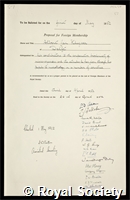 Kluyver, Albert Jan: certificate of election to the Royal Society