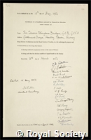 Bridges, Edward Ettingdean, Baron Bridges: certificate of election to the Royal Society