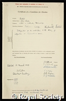 Burkill, John Charles: certificate of election to the Royal Society