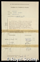 Gaydon, Alfred Gordon: certificate of election to the Royal Society