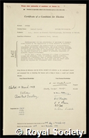 Powell, Herbert Marcus: certificate of election to the Royal Society