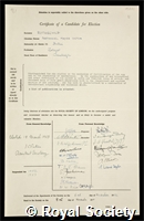 Rothschild, Nathaniel Mayer Victor, 3rd Baron Rothschild: certificate of election to the Royal Society