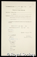 Pauli, Wolfgang Ernst: certificate of election to the Royal Society