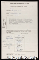 Pringle, John William Sutton: certificate of election to the Royal Society