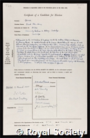 Corner, Edred John Henry: certificate of election to the Royal Society