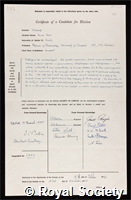 Downie, Allan Watt: certificate of election to the Royal Society
