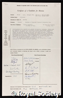 Fleck, Alexander, Baron Fleck of Saltcoats: certificate of election to the Royal Society