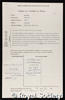 Macfarlane, Robert Gwyn: certificate of election to the Royal Society