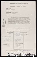 Ewald, Paul Peter: certificate of election to the Royal Society