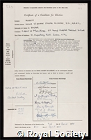 Huggett, Arthur St George Joseph McCarthy: certificate of election to the Royal Society