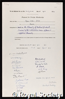 Stoll, Arthur: certificate of election to the Royal Society