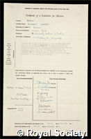 Beale, Geoffrey Herbert: certificate of election to the Royal Society