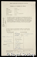 Blackman, Geoffrey Emett: certificate of election to the Royal Society