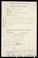 Feilden, Geoffrey Bertram Robert: certificate of election to the Royal Society