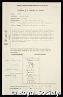 Raynor, Geoffrey Vincent: certificate of election to the Royal Society