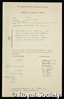 Rogers, Claude Ambrose: certificate of election to the Royal Society