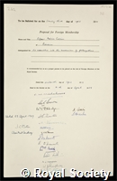 Calvin, Melvin: certificate of election to the Royal Society