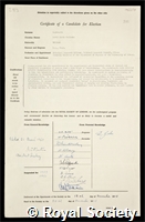 Macdonald, David Keith Chalmers: certificate of election to the Royal Society