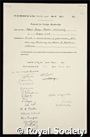 Kistiakowsky, George Bogdan: certificate of election to the Royal Society