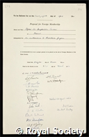 Landau, Lev Davydovitch: certificate of election to the Royal Society
