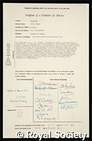 Billingham, Rupert Everett: certificate of election to the Royal Society