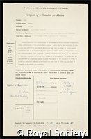 Hill, Rodney: certificate of election to the Royal Society