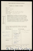 Hinton, Howard Everest: certificate of election to the Royal Society