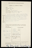 Northcott, Douglas Geoffrey: certificate of election to the Royal Society