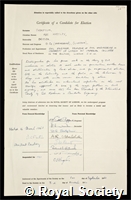 Skempton, Alec Westley: certificate of election to the Royal Society