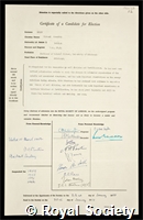 Swann, Michael Meredith: certificate of election to the Royal Society