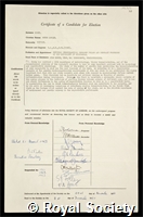 Krohn, Peter Leslie: certificate of election to the Royal Society