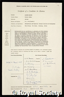Longuet-Higgins, Michael Selwyn: certificate of election to the Royal Society