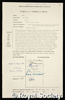 Loutit, John Freeman: certificate of election to the Royal Society