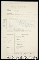 Matthews, Paul Taunton: certificate of election to the Royal Society