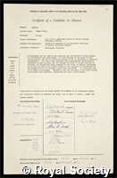 Bamford, Clement Henry: certificate of election to the Royal Society