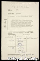 Burgen, Arnold Stanley Vincent: certificate of election to the Royal Society