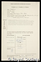 Robertson, Alan: certificate of election to the Royal Society