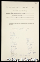 Lorenz, Konrad Zacharias: certificate of election to the Royal Society