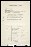 Collar, Arthur Roderick: certificate of election to the Royal Society