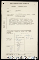 Johnson, Alan Woodworth: certificate of election to the Royal Society