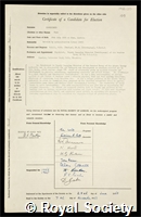 Kronberger, Hans: certificate of election to the Royal Society