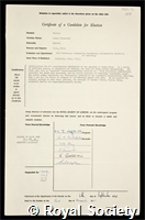 Whitham, Gerald Beresford: certificate of election to the Royal Society
