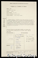 Budden, Kenneth George: certificate of election to the Royal Society