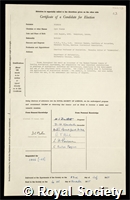 Pearson, Egon Sharpe: certificate of election to the Royal Society