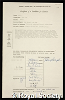 Schild, Heinz Otto: certificate of election to the Royal Society