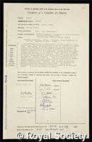 Szwarc, Michael: certificate of election to the Royal Society