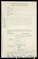 White, Frederick William George: certificate of election to the Royal Society