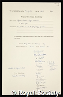 Hartline, Haldan Heffer: certificate of election to the Royal Society